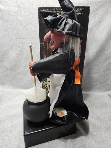 Caldero Espeluznante de Colección 16" Halloween Bruja Funciona con Batería Iluminación Música Espeluznante - Imagen 4 de 12