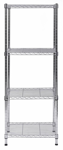 Wire Shelf Organizer Rack 4 Tier Storage Kitchen Pantry Garage Muscle Rack 4 Tier Slim Wire Shelving Unit Silver