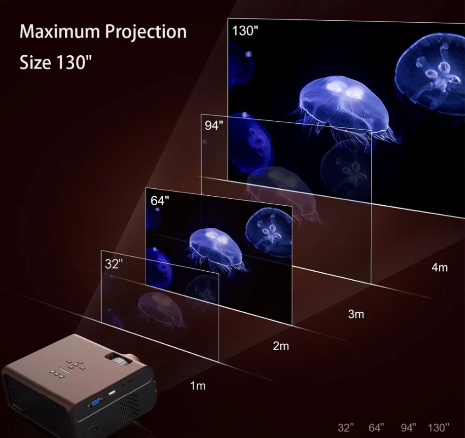 Excelvan BL46 1080P Projector Wifi 2000 lumen Wireless Home Theater - Image 4 of 4