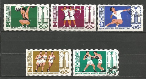 Mongolei 1980 J.O. aus Moskau 5 Marken gestempelt /T5569