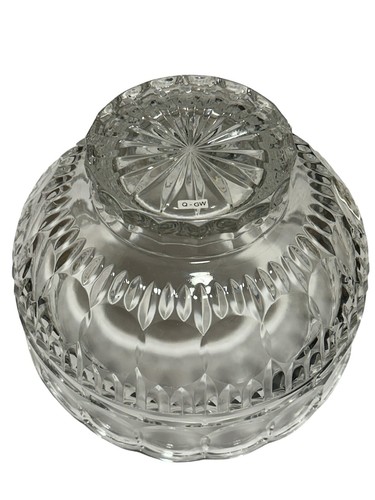 Vintage Lead Crystal Glass Scalloped Edge Large Pedestal Bowl - Picture 5 of 9