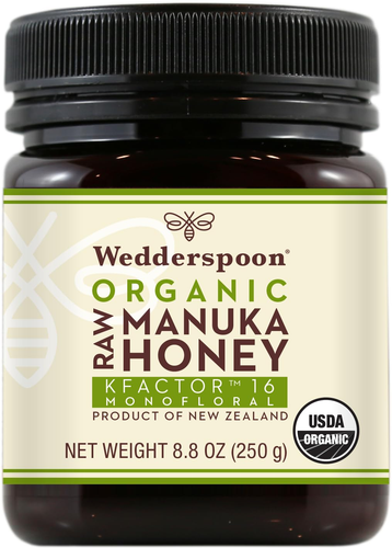 Raw Organic Manuka Honey Kfactor 16+, 8.8 Oz, Unpasteurized, Genuine New Zealand