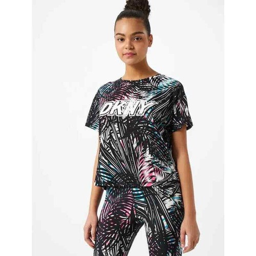 DKNY Mujer Tono Tropical Cuadrado Logotipo Camiseta Talla Lrg - Imagen 2 de 11