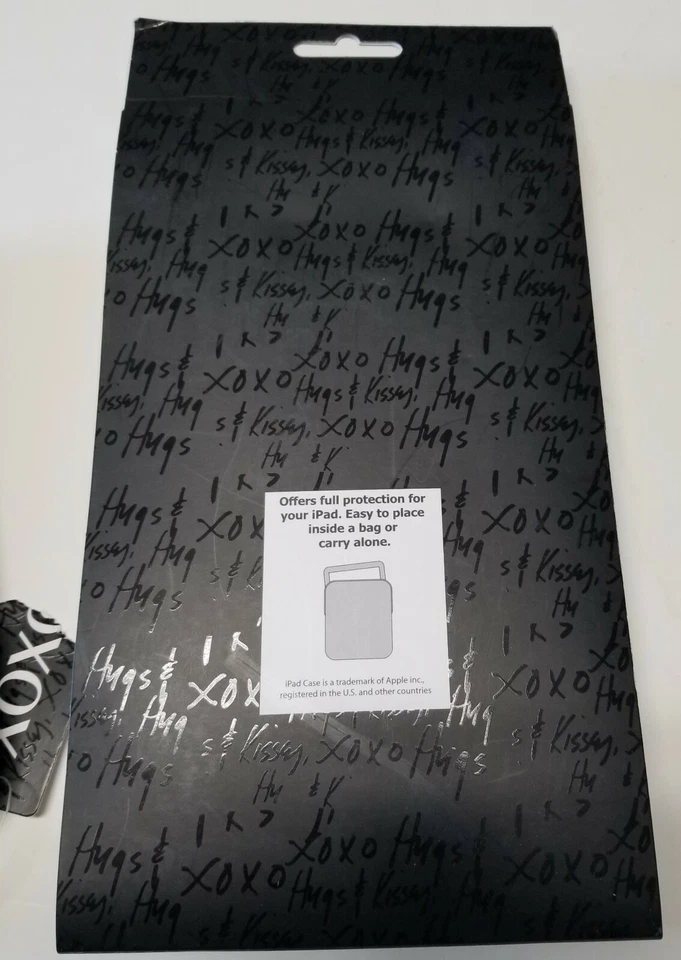 Apple iPad XOXO Kisses Hugs Tablet Case Bag Black Silver Jocelyn Croco 8x10 New - Image 4 of 4