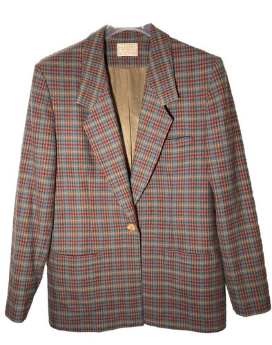 Pendleton Damen 14 Tall reine Schurwolle kariert Fischgrätmuster Blazer-Hergestellt in den USA-NEU - Bild 1 von 9