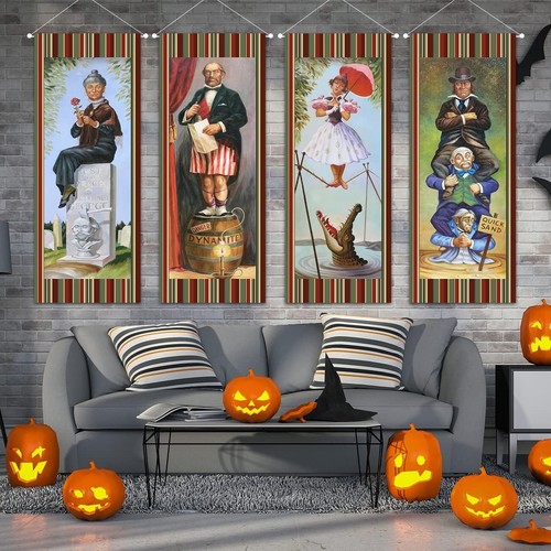 Large set of 4 Haunted Mansion Stretching Portraits Outdoor Vinyl Halloween D... - Picture 2 of 3