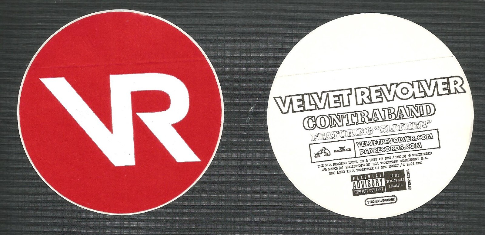 Guns N Roses VELVET REVOLVER Set of 2 PROMO Vinyl STICKER 3x3 for Contraband CD