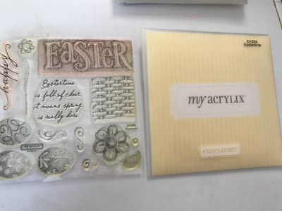 CLOSE TO MY HEART acrylic stamps -EASTERTIME-EUC-D1259-14 stamps-eggs,flowers