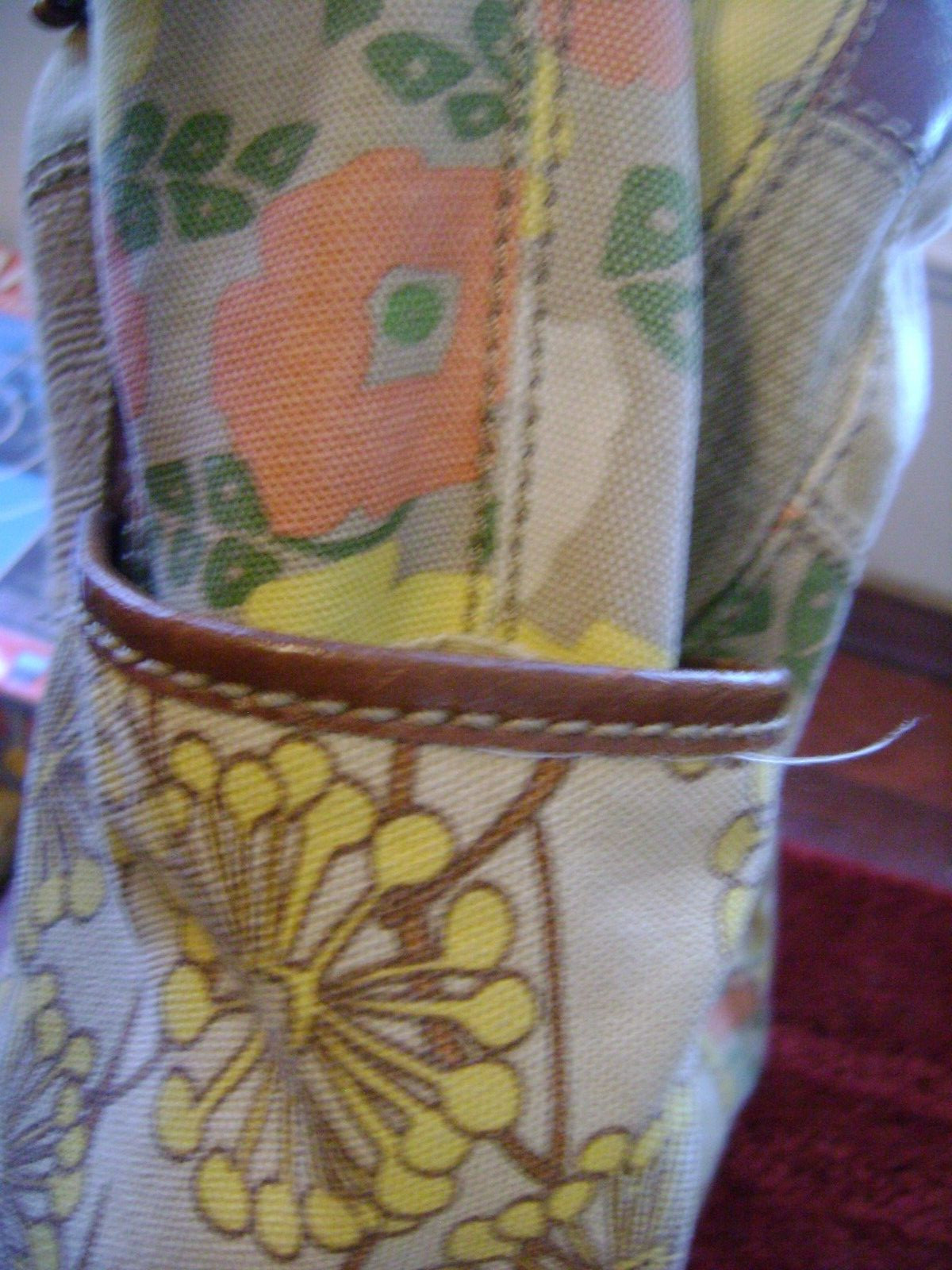 FOSSIL DESIGNER PATCHWORK CANVAS HANDBAG PURSE TO… - image 3