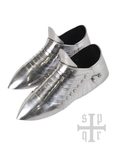 18 Gauge Steel Medieval Armor Shoes Pair Medieval Knight Crusader Spartan Shoes - 第 1/4 張圖片