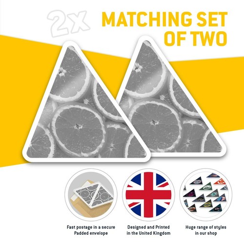 2 x Triangle Stickers 10cm - BW - Healthy Food Sliced #39145 - Bild 2 von 9