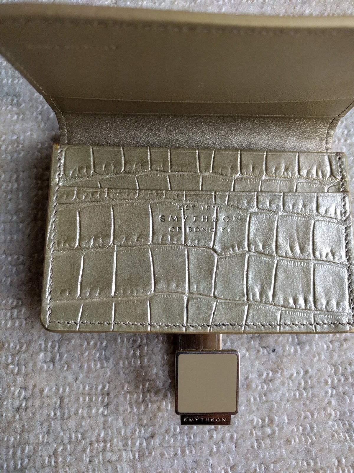 NEW Smythson Of Bond St Mara Credit Card Case Slim Fold Gold Leather RRP NEW Smythson Of Bond St Mara Credit Card Case Slim Fold Gold Leather RRP