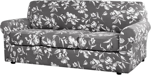 Elegant Floral Pattern Sofa Slipcovers - 4-Piece Set, Easy to Install & Maintain - Picture 3 of 9