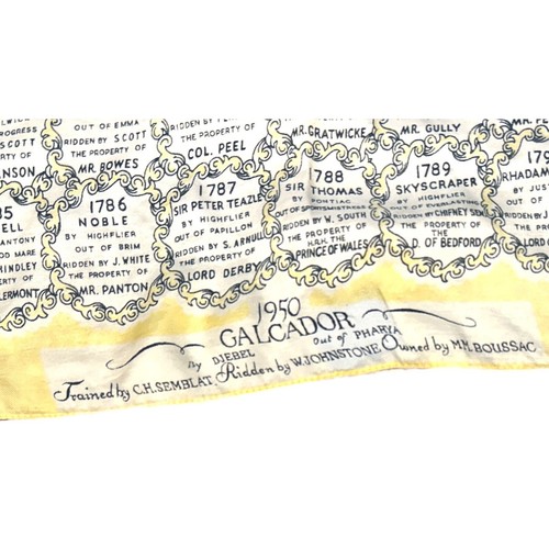 Vintage Scarf 1950 The Derby Horse Winners Since 1870 Galcador Memorabilia - Bild 3 von 10