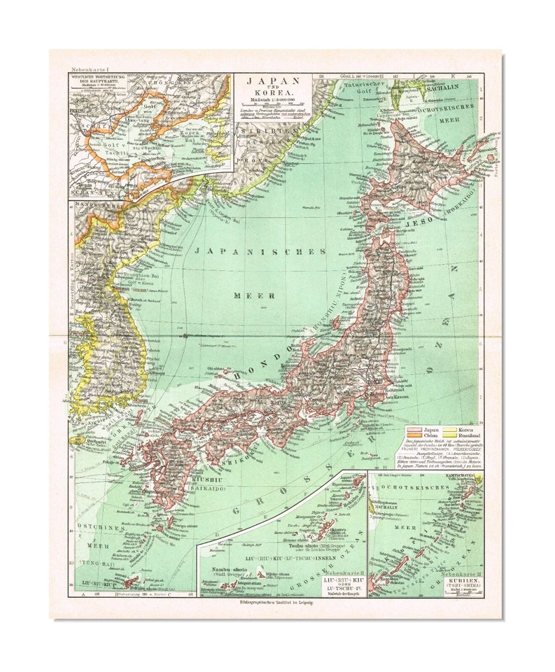 Корея Сеул 서울 Японская оккупация оригинальной карты 1900 ЯПОНИЯ острова Рюкю - Изображение 2 из 4