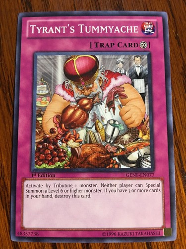 Tyrant's Tummyache GENF-EN077 YuGiOh! Generation Force 1st Ed Mint / Near Mint - Picture 1 of 2