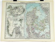 1897 German Map of Denmark and Neighbors from Stieler's Hand Atlas 19 x 15
