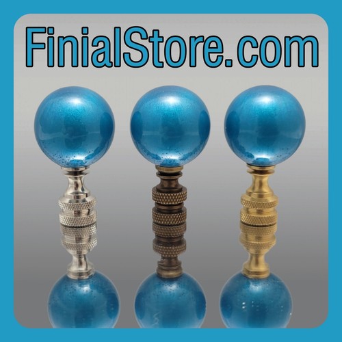 Handmade Resin Lamp Finials/Need Custom Colors? Nickel/Polished/Antique Base - Picture 5 of 51