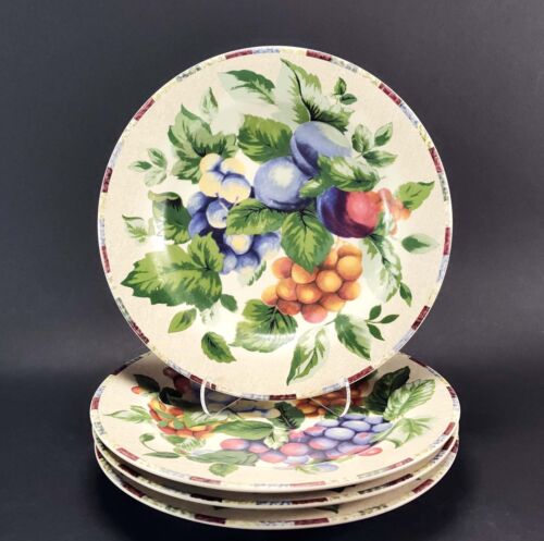Sakura Oneida Sonoma Salad Plates Grape Plum Tuscan Country 8 1/8" Set of 4