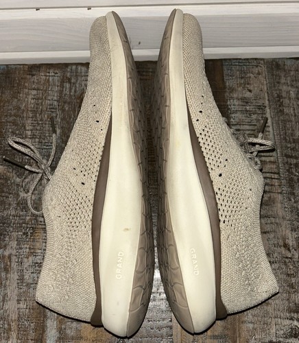 Cole Haan Sz 9.5 M Grand Troy Knit Khaki Lace Up Oxford Sneakers Dress Shoes Men - Picture 5 of 10