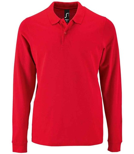 SOLs Perfect Cotton Mens Full Long Sleeve Pique Poloshirt Regular Polo shirt Top - Picture 9 of 28