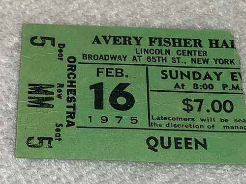 QUEEN 1975 BOX OFFICE CONCERT TICKET STUB AVERY FISHER HALL NY Freddie Mercury - Picture 3 of 5