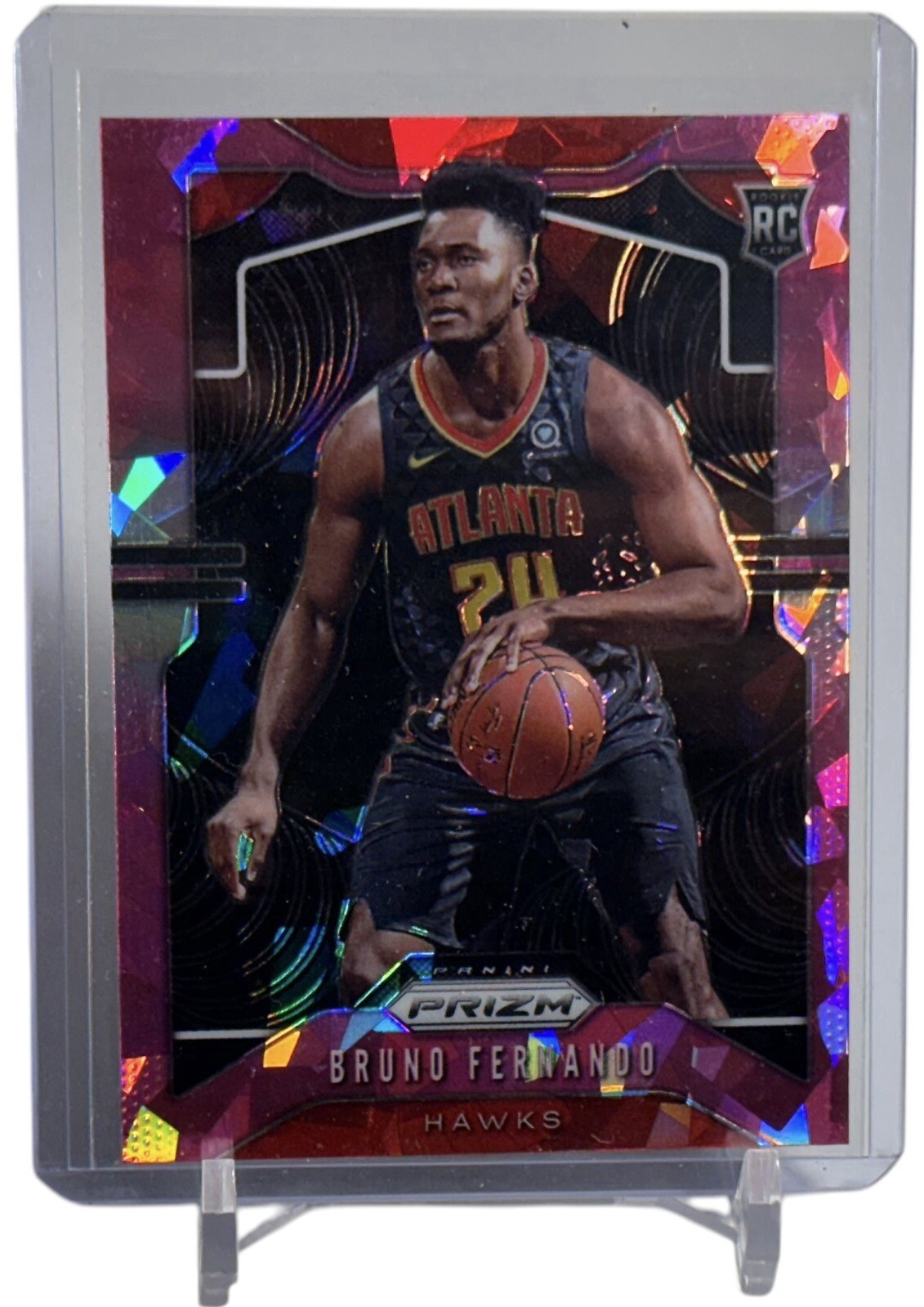 2019-20 Panini Pink Ice Prizm Bruno Fernando Rookie Basketball Cards Atlanta