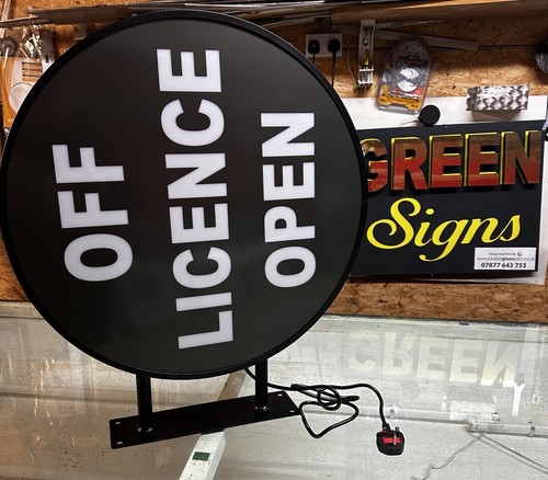 Double Sided Round Illuminated Projecting Light Box 80cm Projecting Shop Sign HQ - 第 8/11 張圖片