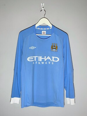 PERSIB サッカーシャツ 青 M白 L 2点 21 David Silva Manchester City Umbro 2010/11 Home Long