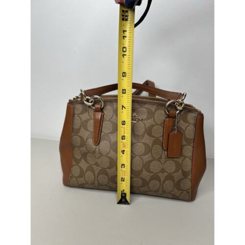 Coach Signature Monogram Brown 2way Leather Shoulder Bag Purse - Picture 10 of 18