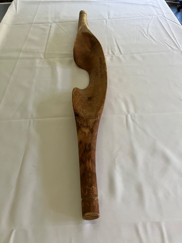 ANTIQUE Wooden Yoke, Human Shoulder Yoke - Hand Carved PRIMITIVE signed 806 JJ - Picture 4 of 12