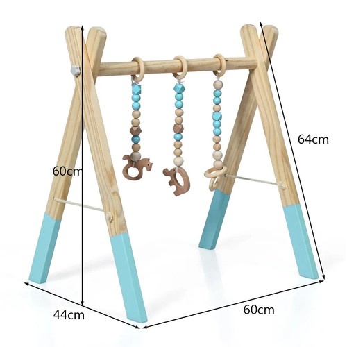 Portique d'Eveil en Bois pour Bébé avec 3pcs Pendentifs sans BPA - Imagen 7 de 8
