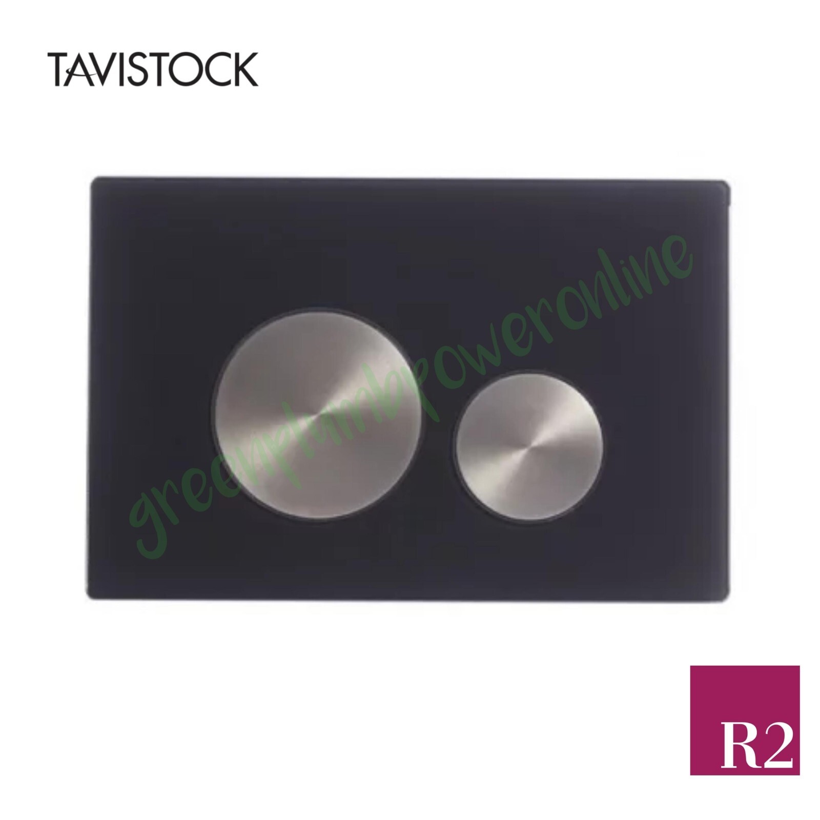 Tavistock Roper Rhodes R2 Black Glass Flush Plate With Copper Nickel Push Button