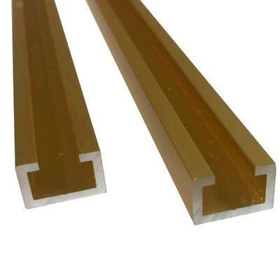 MARKENLOS (7,00 €/m) Alu C-Profil gold eloxiert 11x17x4,5x2mm für M8 Schraube oder Mutter