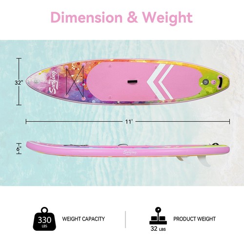 ELECWISH 11ft Inflatable Paddle Board SUP Stand Up Surfboard Kit with Kayak Seat - Picture 12 of 36