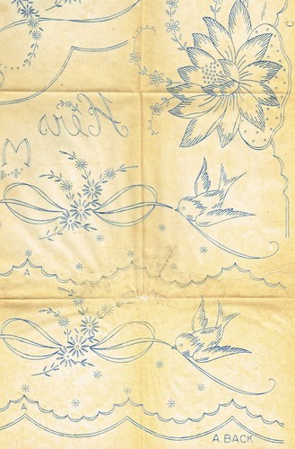 50er Jahre Floral His & Hers Kissenbezug Stickerei ungeschnitten Vogart 128 Hot Iron Transfer - Bild 4 von 4