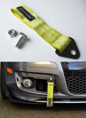 Universal Racing Sport Tow Hook Strap Band High Strength Heavy Duty Loop Yellow-