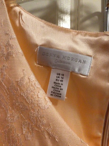 NWT DONNA MORGAN APRICOT MOTHER OF THE BRIDE GOWN DRESS WITH SLEEVES sz 10 LONG - Picture 9 of 9