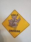 KOALA CROSSING SIGN 12"X12" Australia bear animal vtg retro road street garden
