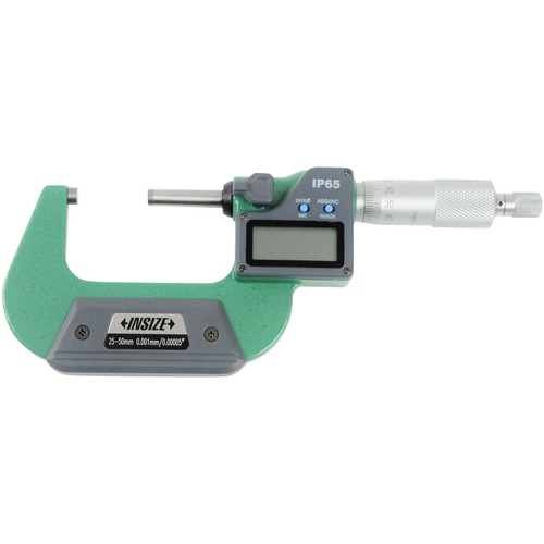 Insize IP65 Digital Outside Micrometer 25 - 50mm / 1-2" Range Series 3101-50A - Picture 2 of 9