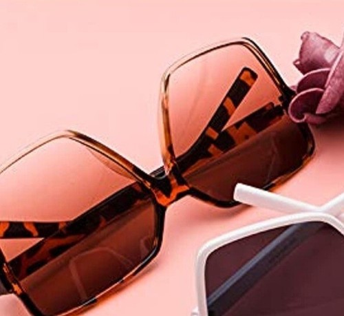 Womens Designer Style Sunglasses Oversized Square Retro Chic Fashion UV 400 - Picture 5 of 7