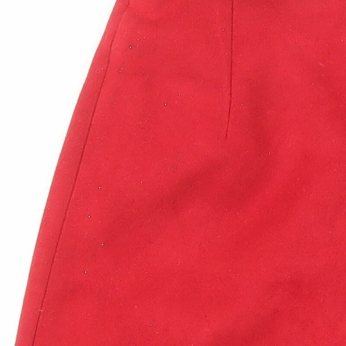 Bershka Womens Red Polyester A-Line Skirt Size M Button - Picture 10 of 10