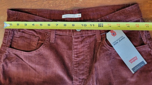 Levi’s Damen High Waisted Mom Jeans 33 x 29 Braun Cordhose Neu - Bild 10 von 16