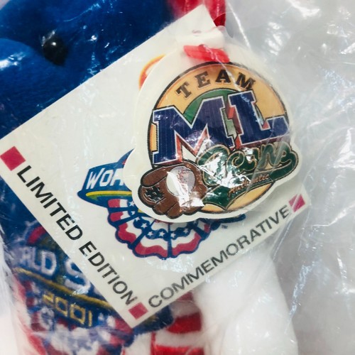 WORLD SERIES 2001 Commemorative 8 in Beanie Bear Plush SPIRIT Red White Blue NEW - Picture 7 of 10
