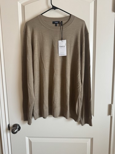 Neu mit Etikett Theory Herrenpullover Rundhals Regal Wolle Rehkitz Melange braun XXL Sweater - Bild 1 von 4