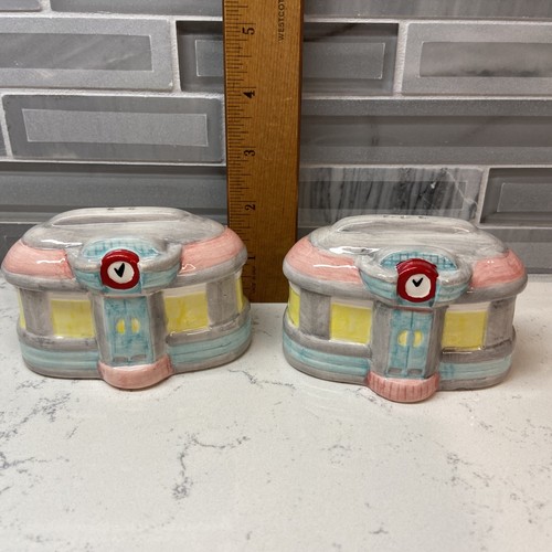 Oggi Classic American Diner Ceramic Salt And Pepper Shakers.   Ships Free!! - Picture 4 of 7