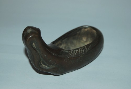 Cast bronze brush washer in the shape of a corn ear, signed Hidekazu, Japan - Picture 7 of 12