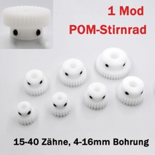 1 Mod Nylon Gear Spur Gear Pinion with Screw 15-40Teeth 4-16mm Bore POM