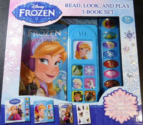 Disney Frozen Read Look & Play 3 Book Set Stickers Sound ...