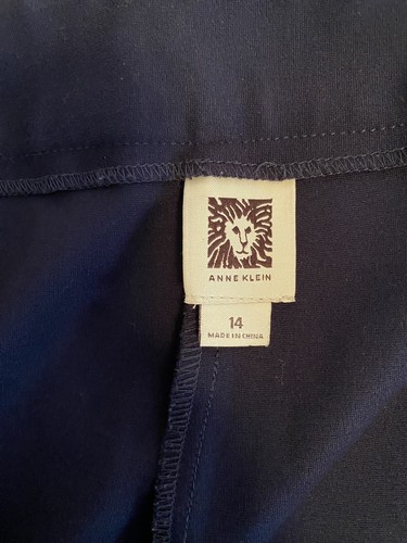 Ann Klein Damen blaues Kleid/Karrierehose, goldene Akzente an der Taille, Größe 14 - Bild 5 von 9